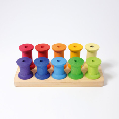 Деревянный сортер "Большие катушки", 11 деталей