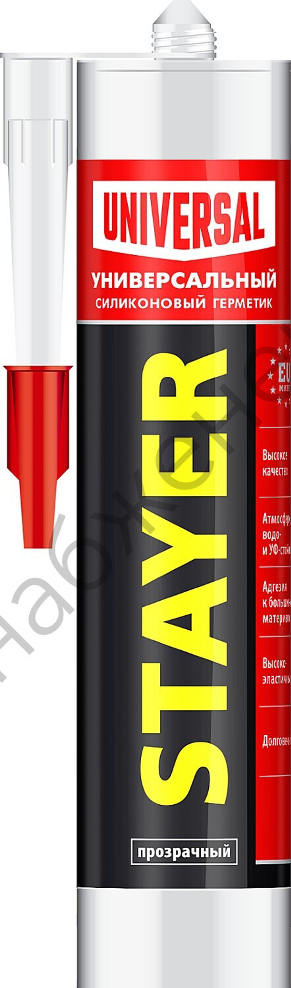 STAYER 260 мл прозрачный, Силиконовый герметик универсальный, MASTER (41213-2)