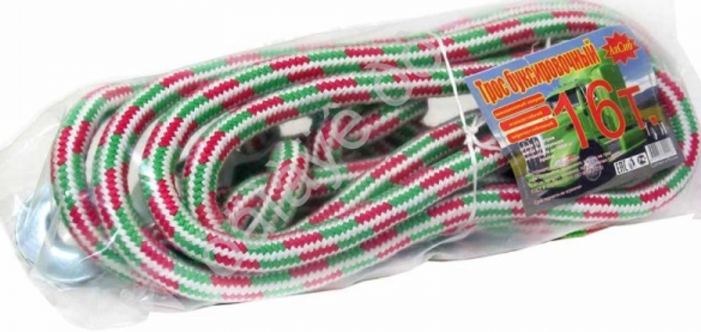 Трос буксира16т/5м ВЕРЕВКА Барнаул" АлСиб 2 крюка 15286