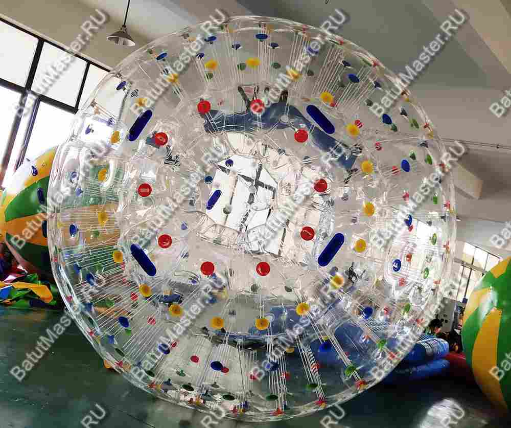 Гидро/аква зорб ТПУ с цветными держателями, 2 сидения, 3 м.