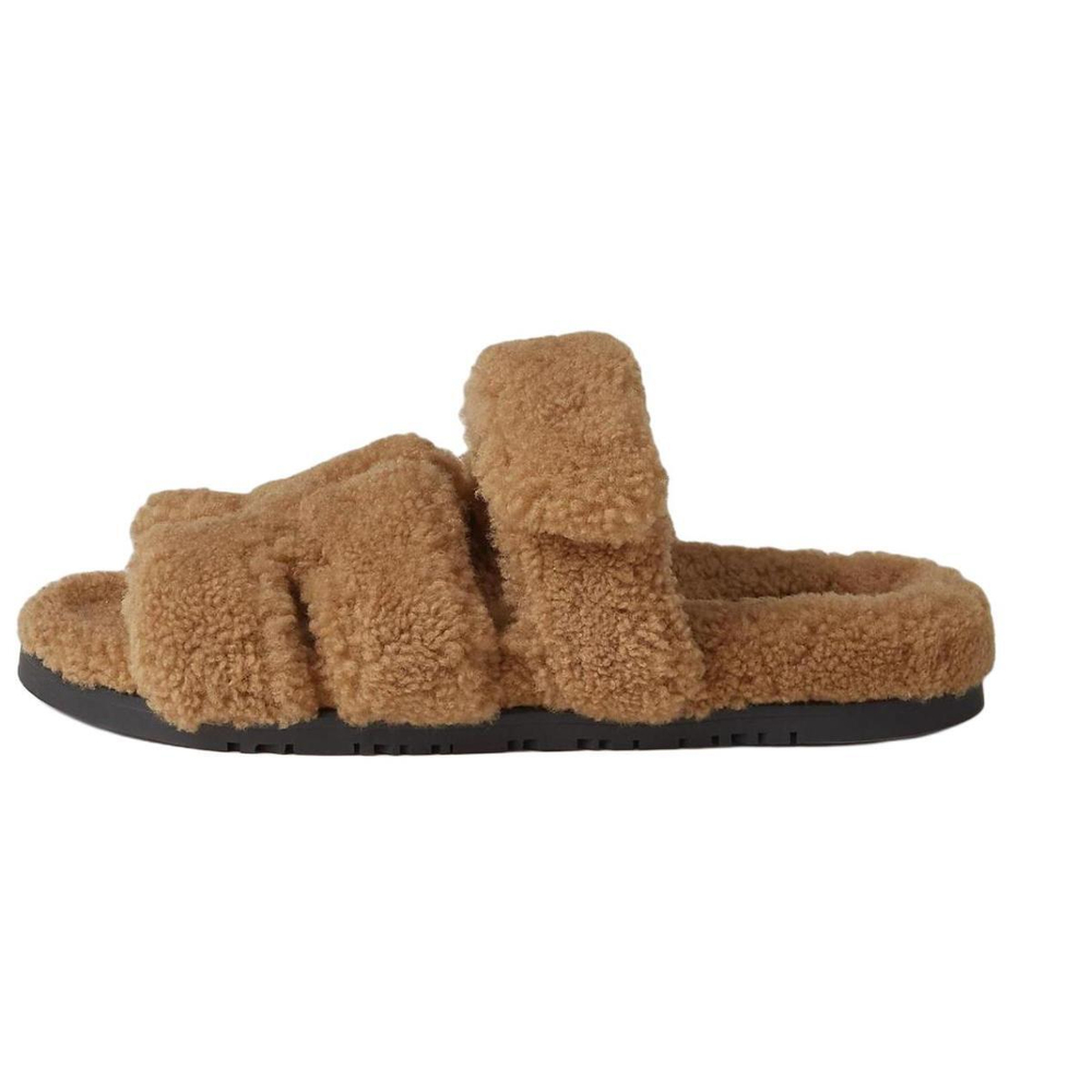 Hermes Chypre suede comfortable casual one-word slippers women's brown, H222196Z 1J