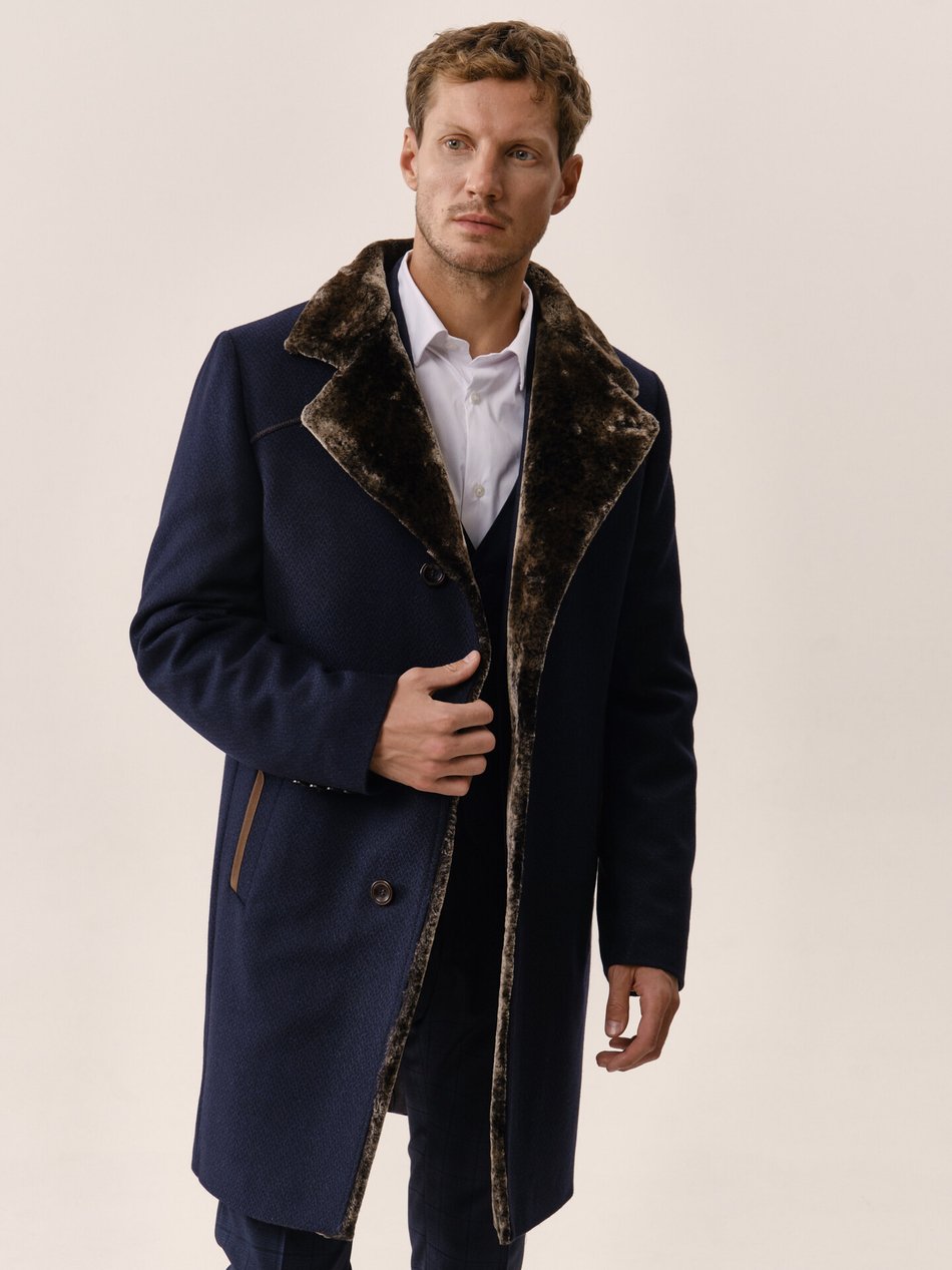 Утеплённое пальто из итальянской шерсти SIZE+