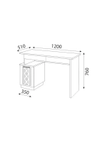 Стол письменный с ящиками 120х51х76 см