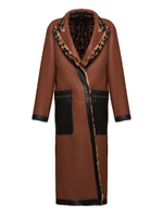 Дубленка леопард двусторонняя без пояса