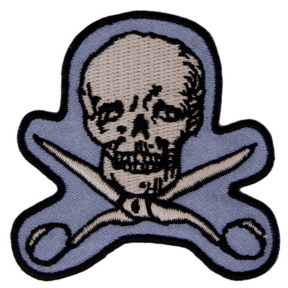 Нашивка Scissors skull - Отрезанный череп