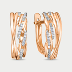 Серьги женские с фианитами из розового золота 585 пробы (арт. 1204421)