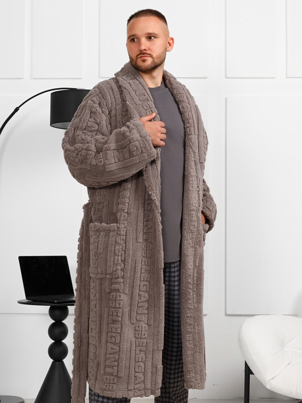 Халат мужской Идеал-3 Виотекс СЕРЫЙ