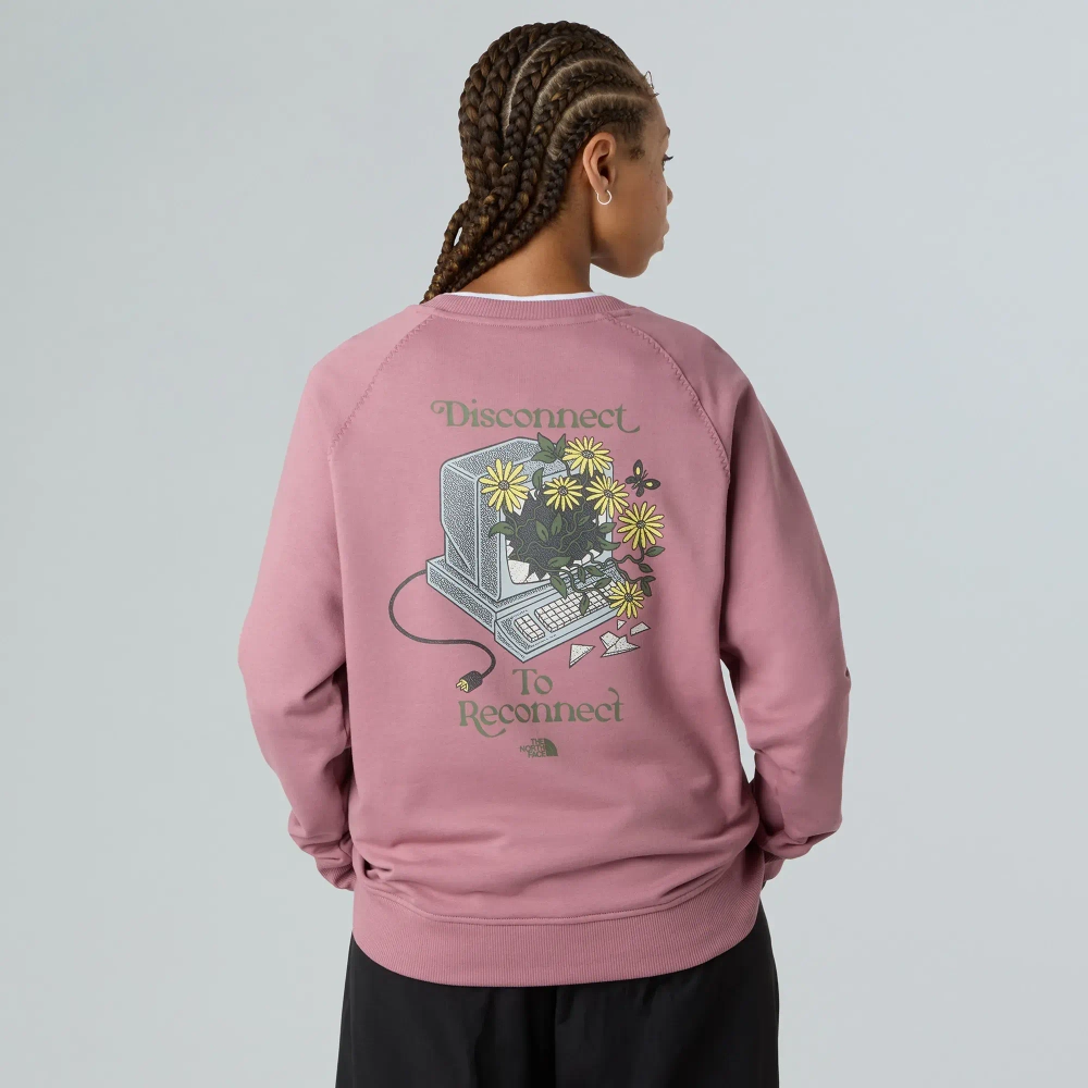 Женский свитшот Connect Relaxed Crew Graphic nostalgia rose