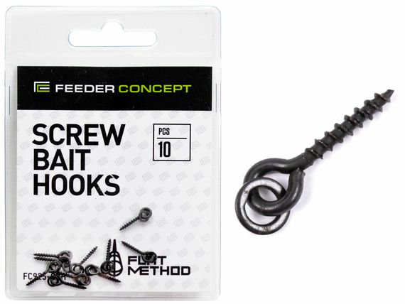 Крепления для бойлов/приманок Feeder Concept Flat Method SCREW BAIT HOOKS 10шт.