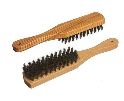 Щетка для одежды и обуви с ручкой 24см дерево, натур.черная щетина, 80 пучков, Yozhik