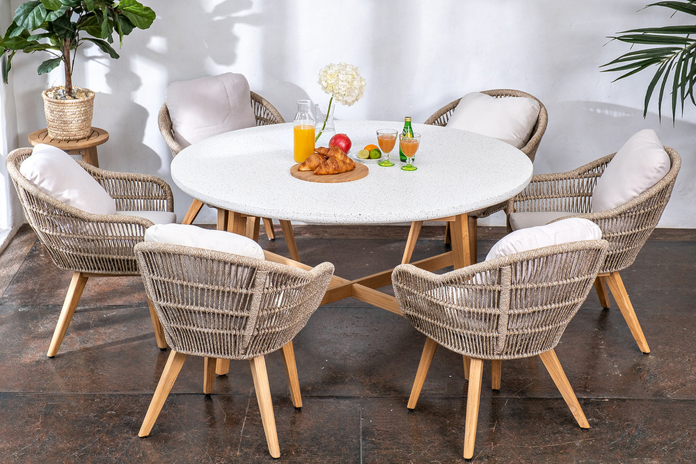 Обеденная группа из тика Joygarden ТАЛАРА M, Natural Teak, бежевый