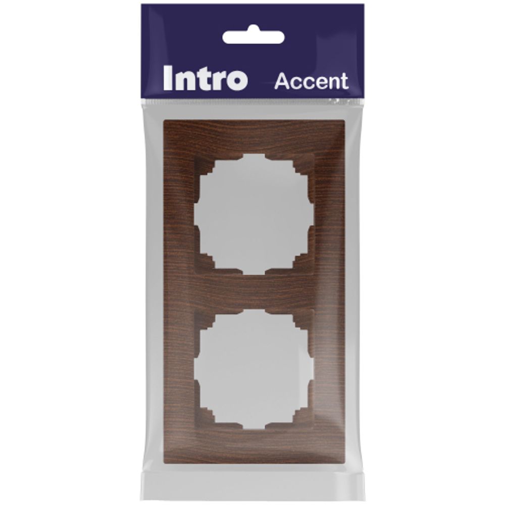 Рамка для розеток и выключателей Intro Accent 6-502-10 на 2 поста, СУ, венге