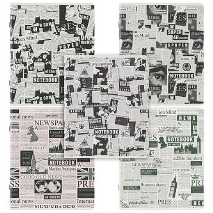 Тетрадь 48л, А5, клетка, Brauberg Газета