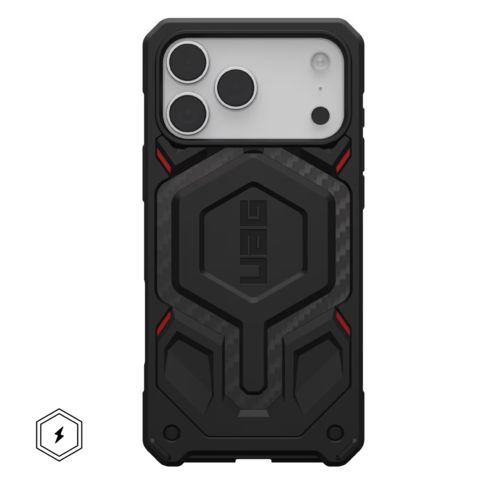 Чехол Uag Monarch Pro Case для iPhone 17 Pro Max, Красный | Carbon Fiber Black/Red