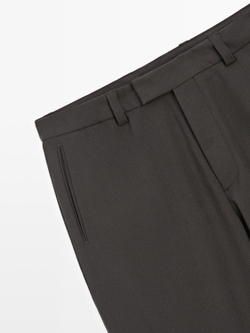 Massimo Dutti Костюмные брюки из шерсти, коричневый