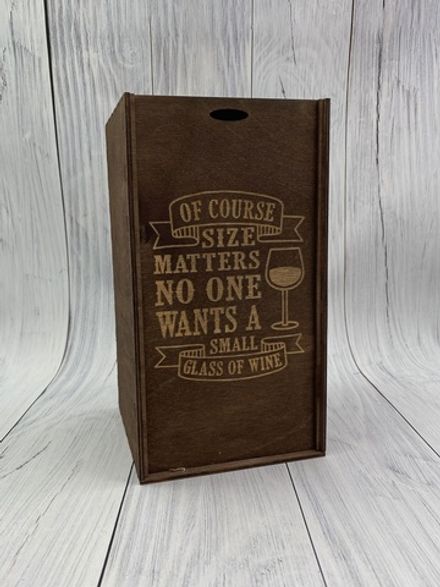 Деревянная коробка " SIZE MATTERS NO ONE ..."