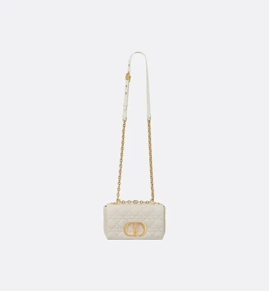 Сумка Dior Caro, модель маленького формата кремовый