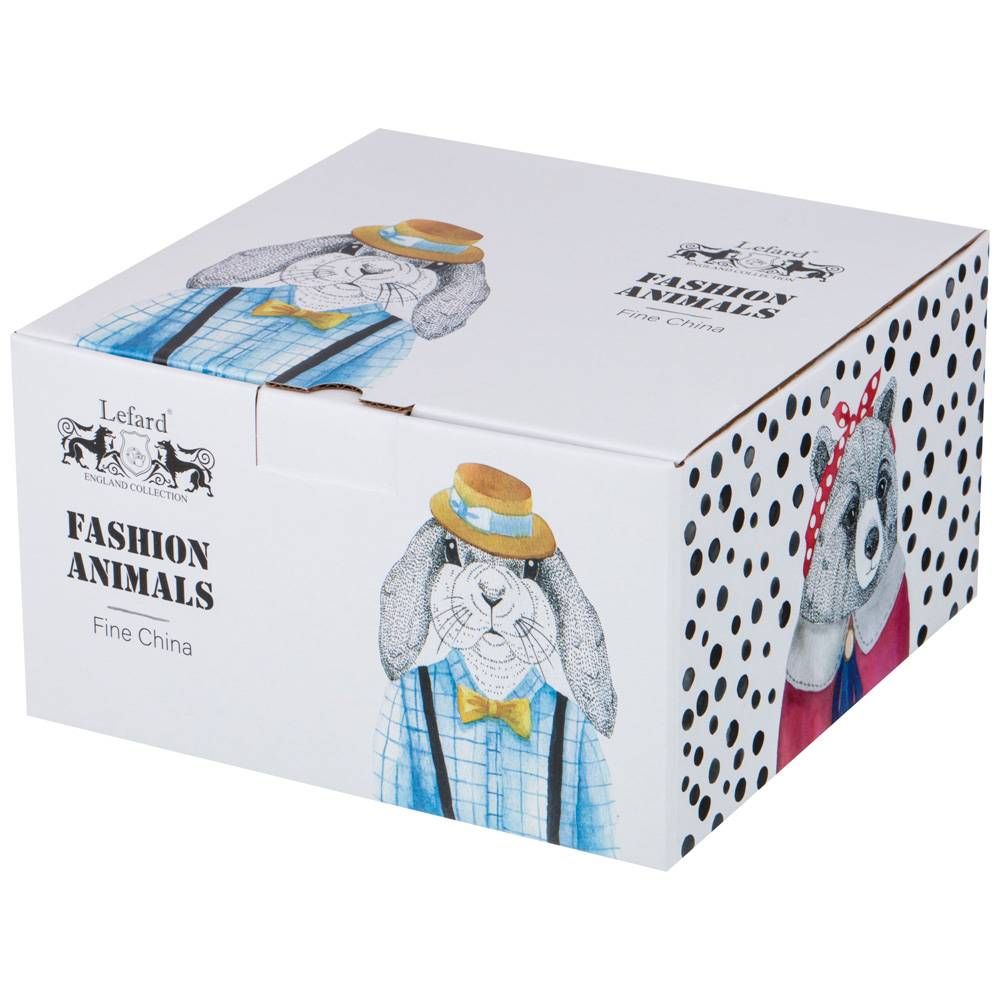 ЧАЙНЫЙ НАБОР "FASHION ANIMALS" МЕДВЕДИЦА, НА 1ПЕР. 2ПР. 450 МЛ (КОР=8НАБ.)