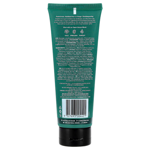 Sukin, Super Greens, детоксифицирующий скраб для лица, для нормальной и сухой кожи, 125 мл (4,23 жидк. Унции)