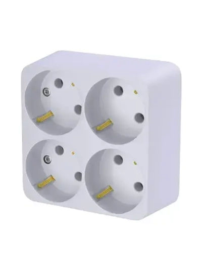 Разветвитель для розетки четверник ФОТОН 16А с заземлением