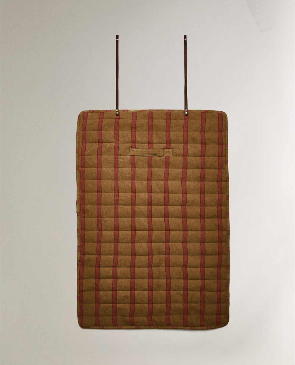 Zara Home плед из хлопка, горчичный, в полоску, 70x100 см