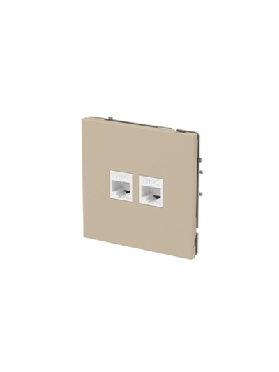 Розетка компьютерная 2-м KANT RJ45 кат.5E без шторки ванильн. марципан DKC 7015664