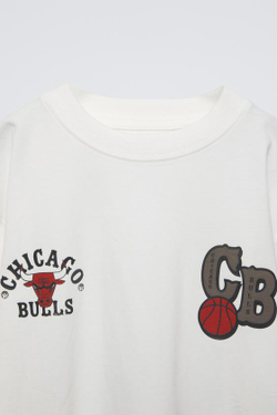 ZARA ФУТБОЛКА CHICAGO BULLS © NBA, ЖЕЛТОВАТО-БЕЛЫЙ
