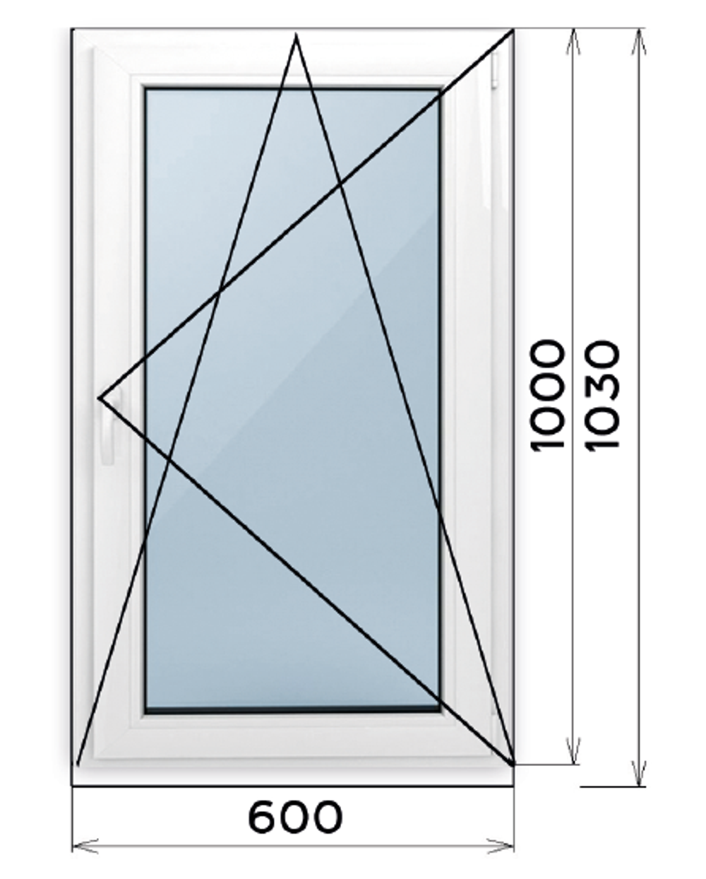 Пластиковое окно 1000 х 600 ТермА Эко