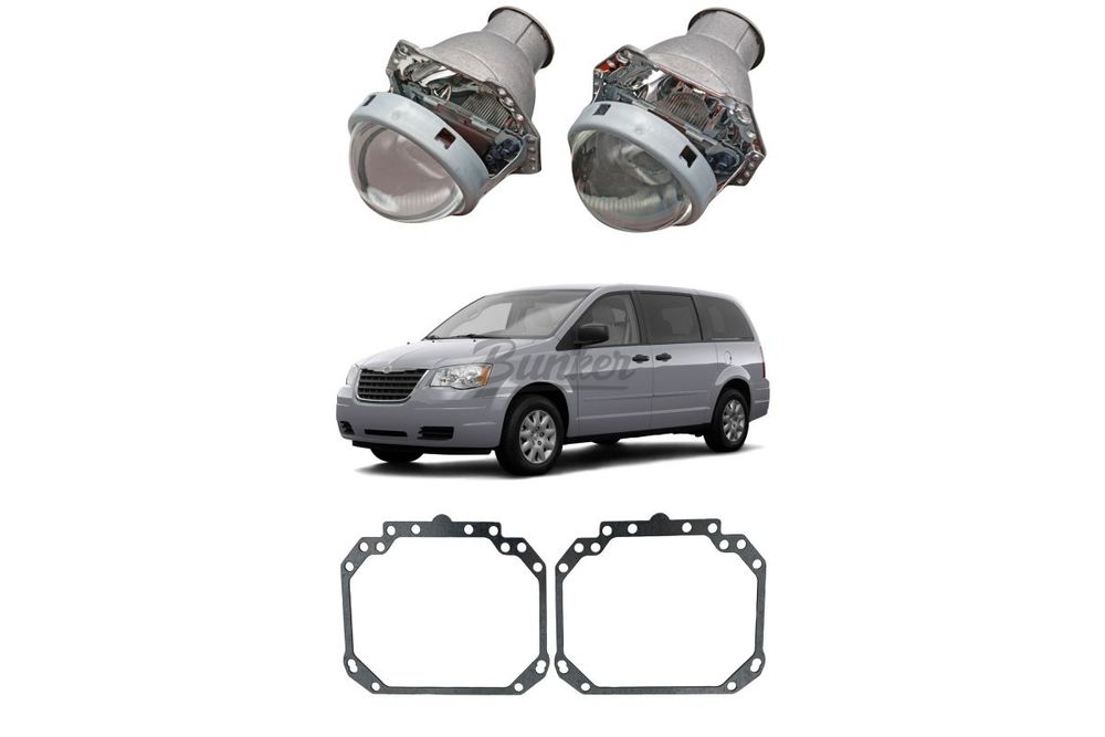 Готовый комплект для замены штатных линз Hella 2 Chrysler Voyager V 2007-2016