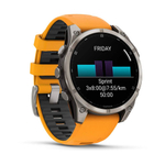 Умные часы Garmin FENIX 8 51 мм Amoled Sapphire Titanium with Spark Orange/Grapphite Silicone Band