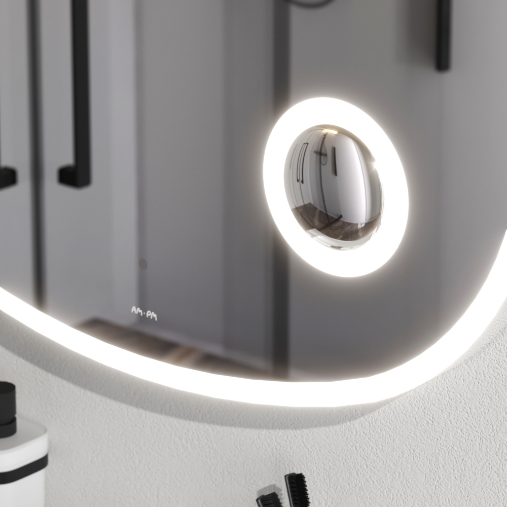 Зеркало с контурной LED-подсветкой, ИК сенсором и косметическим зеркалом, 80 см AM.PM Func M8FMOX0803SA