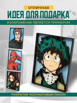 Декоративное панно из дерева Капитан Америка, 90x69 см
