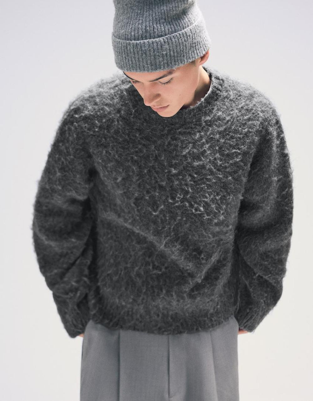 BERSHKA CВИТЕР, ТЕМНО-СЕРЫЙ