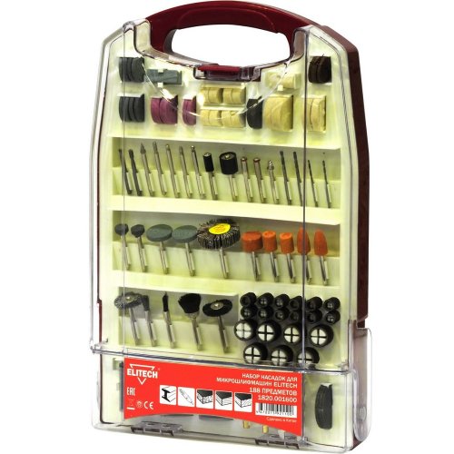 Набор насадок ELITECH для прямошлифмашины 188 предметов