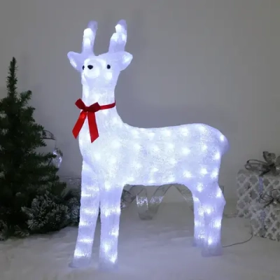 Фигура светодиодная «Загадочный олень» 55*24*75 см, 100 ламп LED, авторежим, 220V, Белый