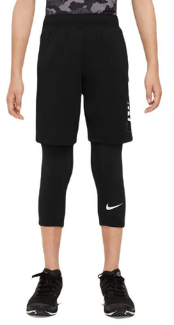 Штаны для мальчика теннисные Nike Pro Dri-Fit 3/4 Length Tights - black/white