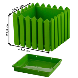 Кашпо "Лардо" квадратное 28,3х28,3х21,8 см. Цвет: Салатовый.