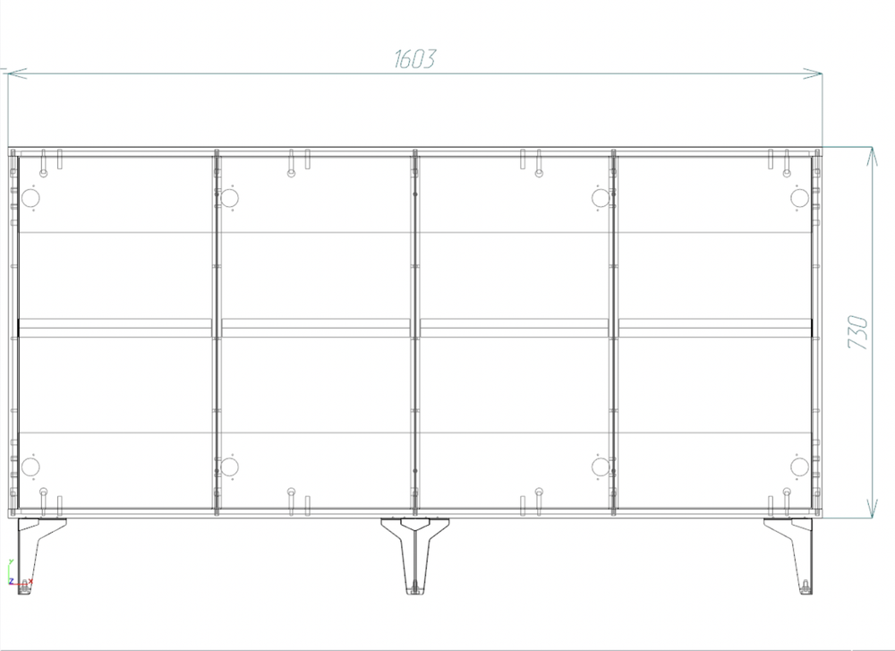 Комод LINE 10570 (Белый-Дуб Каселла)