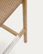 Arinella Полубарный стул из массива акации и коричневой веревки 65 см