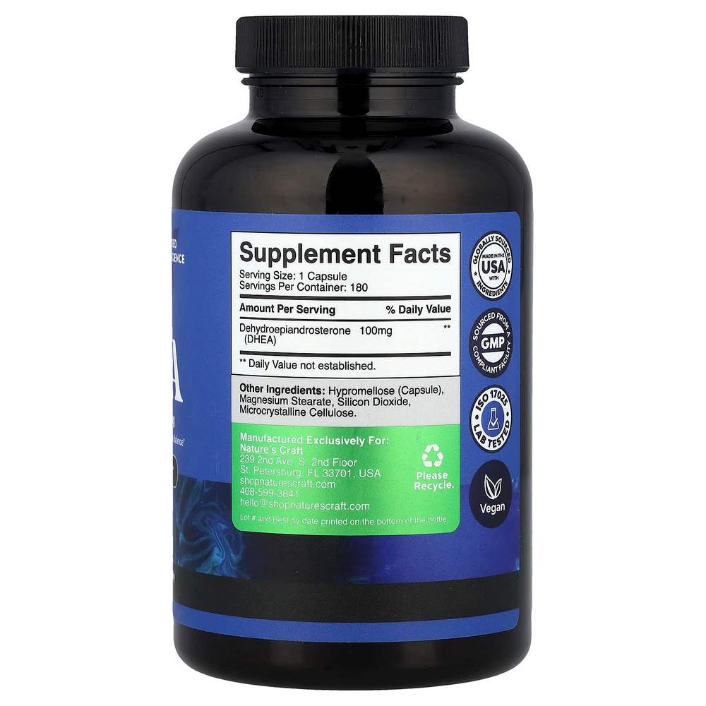 Nature's Craft, ДГЭА, 100 мг, 180 капсул