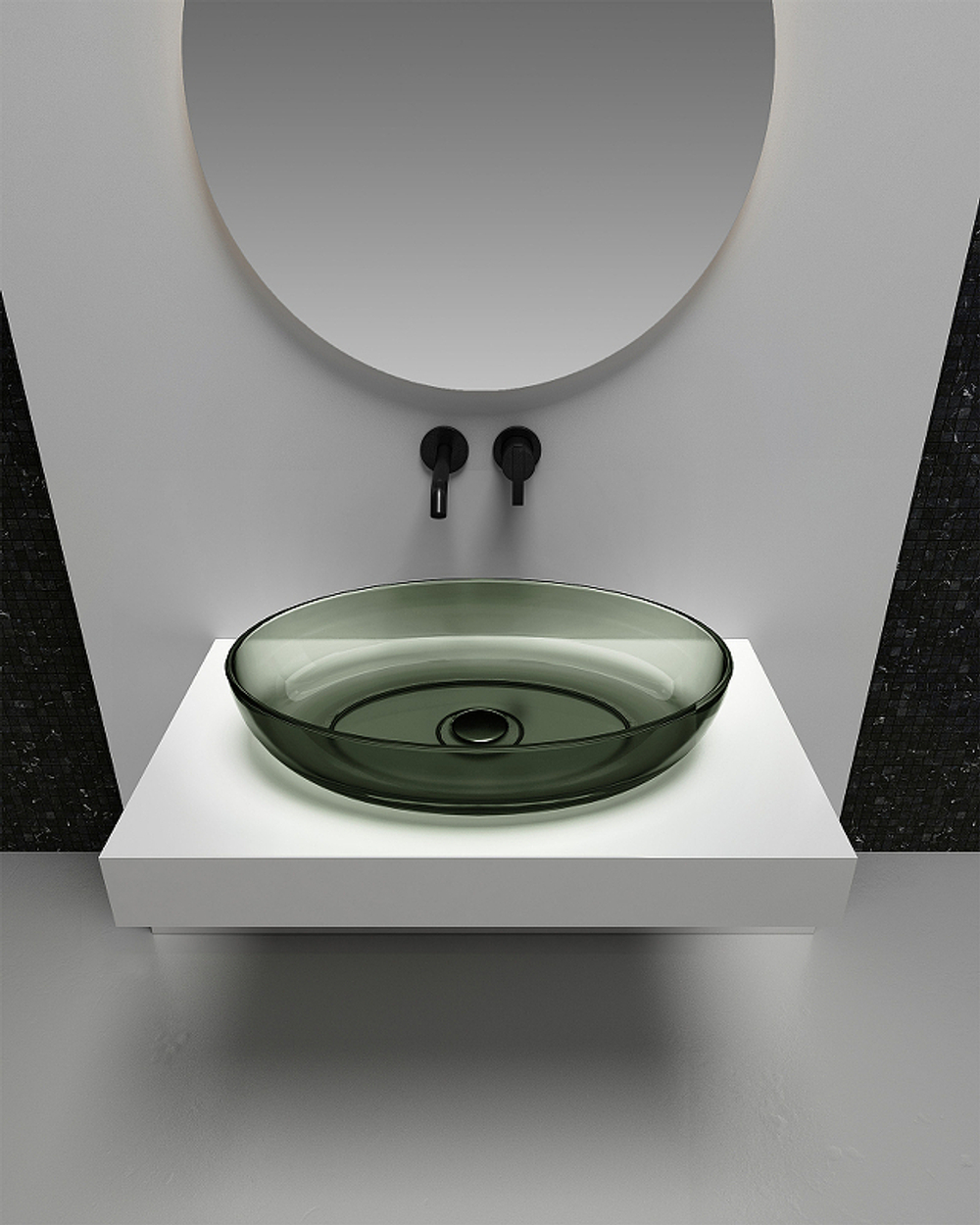 Раковина-чаша Abber Kristall 60 AT2801Vesuvian Оливковая