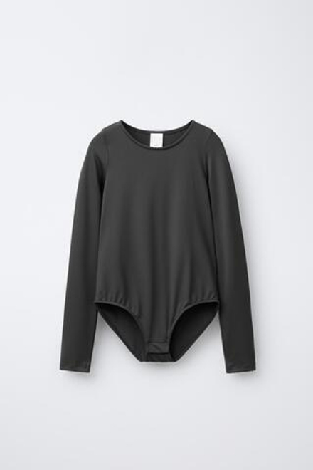 ZARA БОДИ ИЗ ПОЛИАМИДА, АНТРАЦИТОВО-СЕРЫЙ