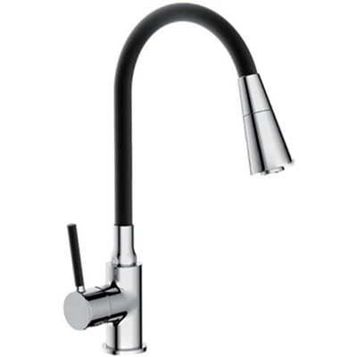 Смеситель для кухни, Frap, гибк излив, с картриджем, чер, F4044