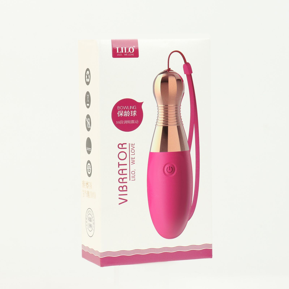 Бордовый клиторальный вибромассажер Bowling (Цвет: бордовый)