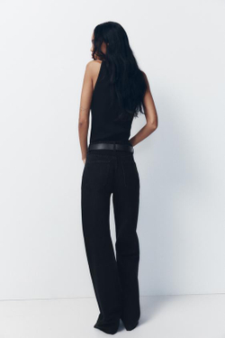 ZARA ДЖИНСЫ С ВЫСОКОЙ ПОСАДКОЙ TRF WIDE LEG, ЧЕРНЫЙ
