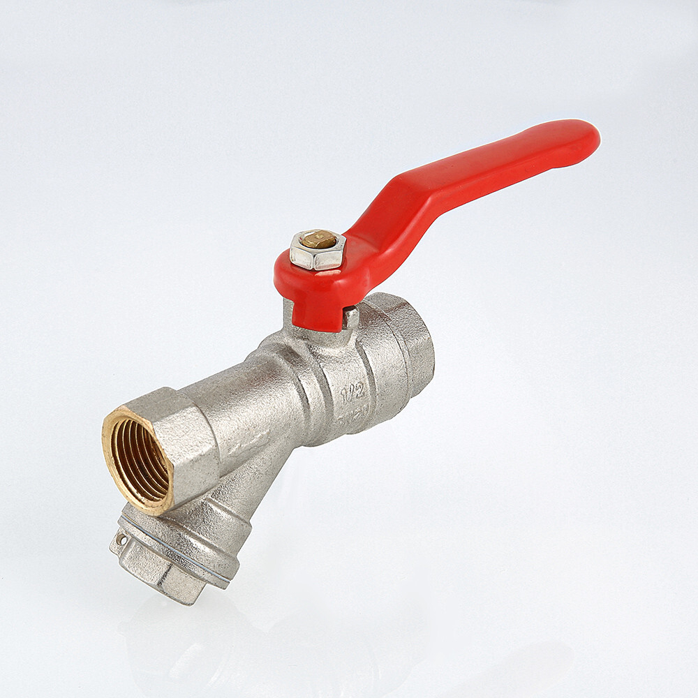 Кран шаровой VALTEC COMBI со встроенным фильтром и флажковой рукояткой