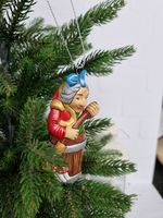 Баба яга ёлочная игрушка из фарфора