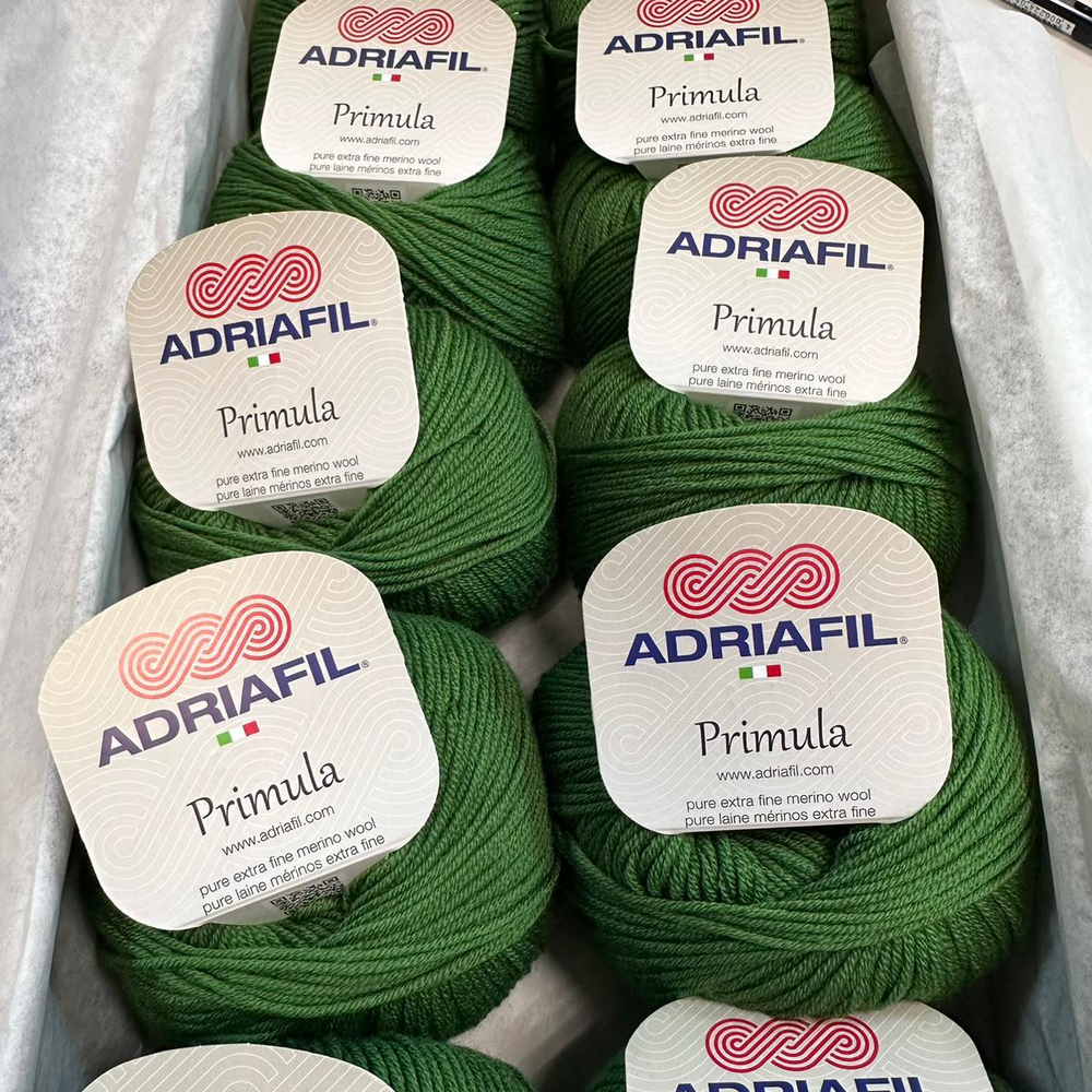PRIMULA - Adriafil; 100% меринос; 300м/100гр; Вес моточка 50гр; цвет: зеленый травяной