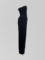 Костюм-тройка Agdali Brand 1023 спортивный из укороченной зип-кофты, широких штанов и корсета