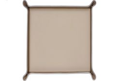 Фигурный лоток из бежевой кожи большой для перчаток